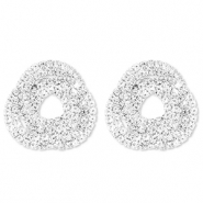 Pendiente de lat&oacute;n Eco-brass&reg; con strass Plateado-cristal