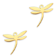 Colgantes Acero Inox libélula Dorado