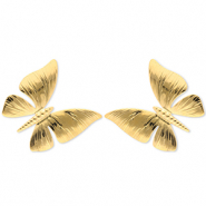 Pendientes Acero Inox mariposa Dorado