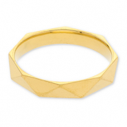  Anillos  Acero Inox Facetados Dorado