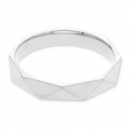  Anillos  Acero Inox FacetadosPlateado