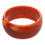 Pulseras bangle de resina Rojo &oacute;xido-blanco