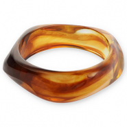 Pulseras bangle de resina Transparente marrón ámbar