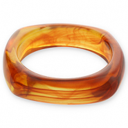 Pulseras bangle de resina Transparente marrón ámbar