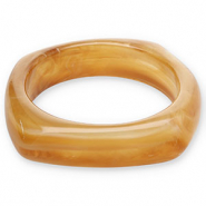 Pulseras bangle de resina Marrón camel-blanco