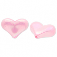 Abalorios acr&iacute;licos coraz&oacute;n Rosa claro-cubierta AB