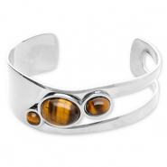 Pulseras Acero Inox bangle Plateado-marrón dorado