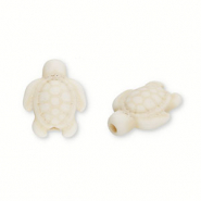 Abalorios de cerámica tortuga Beige-marfil