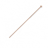 Fornituras Acero inox bast&oacute;n con cabeza bola 50mm Dorado rosa