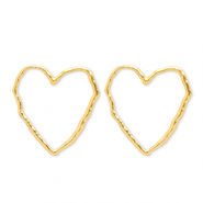 Pendientes Acero Inox coraz&oacute;n Dorado