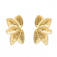 Pendientes Acero Inox hoja Dorado