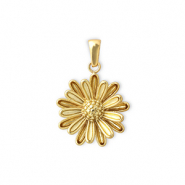 Colgantes Acero Inox flor Dorado