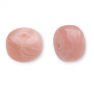 Abalorios acrílicos disco Rosa vintage-blanco