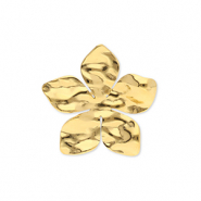 Anillos Acero Inox flor Dorado