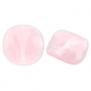 Abalorios acrílicos orgánico Rosa claro-blanco