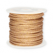 Hilo macramé trenzado 2mm Dorado-rosa vintage