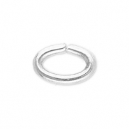 Fornituras acero inox anillo &oacute;valo Plateado