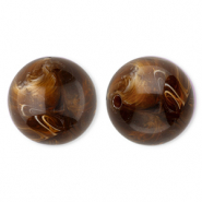 Abalorios acr&iacute;licos 20 mm redondos Marr&oacute;n-m&aacute;rmol