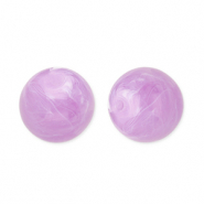 Abalorios acr&iacute;licos 12 mm redondos P&uacute;rpura lavanda-m&aacute;rmol