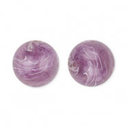 Abalorios acr&iacute;licos 12 mm redondos P&uacute;rpura-marr&oacute;n-m&aacute;rmol