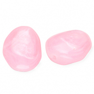 Abalorios acr&iacute;lico con forma de huevo Rosa-m&aacute;rmol