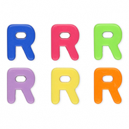 Abalorios alfabeto acrílico letra R Multicolor
