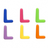 Abalorios alfabeto acrílico letra L Multicolor