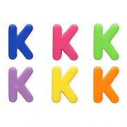 Abalorios alfabeto acrílico letra K Multicolor
