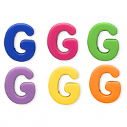 Abalorios alfabeto acrílico letra G Multicolor