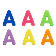Abalorios alfabeto acrílico letra A Multicolor