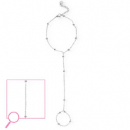 Pulseras anillo Acero Inox bola Plateado