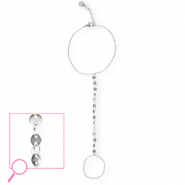 Pulseras anillo Acero Inox moneda Plateado