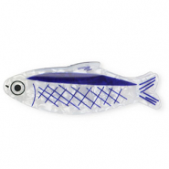 Accesorios pinza para el pelo pez Blanco nacarado-azul-negro