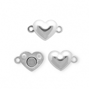 Fornituras met&aacute;licos DQ&reg; cierre magn&eacute;tico coraz&oacute;n Plateado vieja (sin n&iacute;quel)