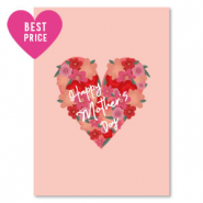 Tarjetas para joyer&iacute;a "happy mother's day" Rosa melocot&oacute;n