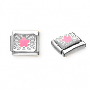 Acero Inox link-eslabón para pulsera italiana con dijes Acero Inox estrella Plateado-rosa-amarillo