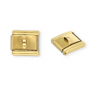 Acero Inox link-eslabón para pulsera italiana con dijes Acero Inox con anilla Dorado