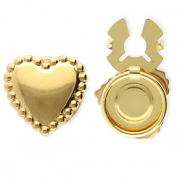 Cubrebotones Acero Inox coraz&oacute;n Dorado