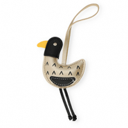 Colgantes llamativos pato Taupe dorado-negro-amarillo oscuro