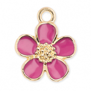 Colgantes metálicos flor Dorado-rosa oscuro