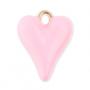 Colgantes metálicos corazón Dorado-rosa claro