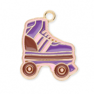 Colgantes metálicos patines Dorado-púrpura-marrón-rosa claro