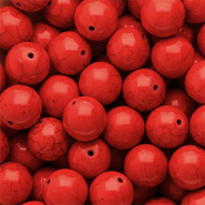 Abalorios de cerámica 16mm Rojo