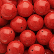 Abalorios de cerámica 20mm Rojo