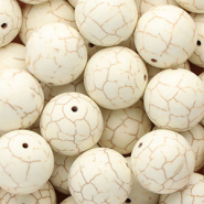 Abalorios de cerámica 20mm Blanco