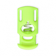 Fornituras coloridas abalorio stopper para cord&oacute;n rect&aacute;ngulo Verde ne&oacute;n