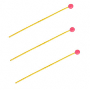 BY31&reg; Fornituras Acero inox bast&oacute;n con cabeza bola 35mm Dorado-rosa magenta