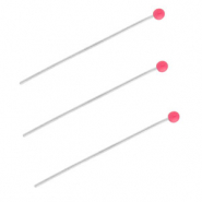BY31&reg; Fornituras Acero inox bast&oacute;n con cabeza bola 35mm Plateado-rosa magenta