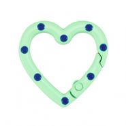 Fornituras coloridas anilla de llavero coraz&oacute;n Verde-azul