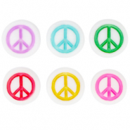 Abalorios letras acrílicas símbolo de la paz Multicolor-blanco